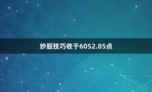 炒股技巧收于6052.85点