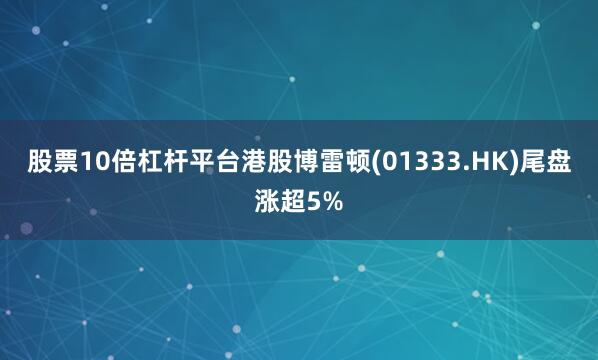 股票10倍杠杆平台港股博雷顿(01333.HK)尾盘涨超5%